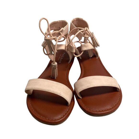 PACSUN Women’s‎ Fringe Flats Size 8M Pink - Picture 1 of 8